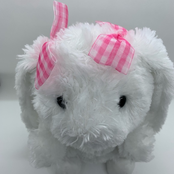 AURORA White Bunny With Pink Bows - Picture 2 of 10